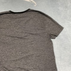 Express Henley Shirt Mens Large Charcoal Gray Short Sleeve Stretch Chest Pocket