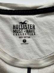 Hollister Mens Small Gray Beige Striped Crewneck 100% Cotton Embroidered Logo