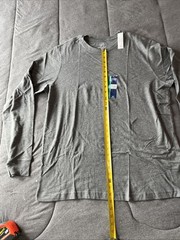 GEORGE Men’s Sz XL (46-48) Gray Crew Neck Long Sleeve T-Shirt NWT 100% Cotton