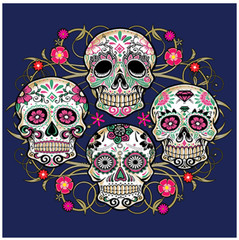 T-SHIRT–SUGAR SKULLS COLLAGE