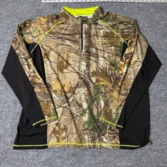 Realtree 1/4 Zip Shirt Mens 2XL Camo Scent-Factor Hunting Long Sleeve