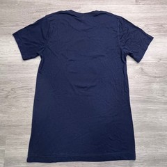 Logboat Brewing Co Navy Blue Tri-Blend Graphic T-Shirt Mens Small Shield Canoe