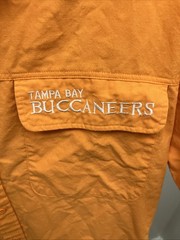 Vintage Tampa Bay Buccaneers Polo NFL Throwback Sz LG Small Holes Read