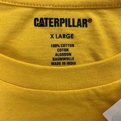 Caterpillar Mens Diamond Plate CAT Logo Graphic Short Sleeve T-Shirt Yellow XL
