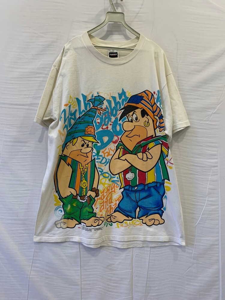 Vtg 1993 The Flintstones T-Shirt Fred & Barney Hip Hop Graffiti Art Men’s XL#241