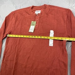 Goodfellow & Co Men’s Red Textured Long Sleeve Shirt Size Medium