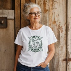 Sigma Grandma Shirt Funny Crest Graphic Tee Nana Grandmother Gift T-Shirt