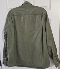 Wrangler Authentic Men’s Large Olive Green Long Sleeve Button Up Utility Shirt