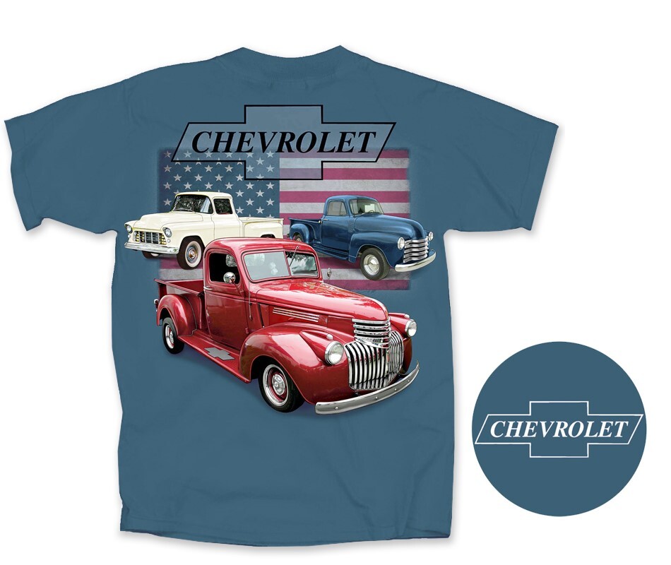 Joe Blow T’s Chevy Classic Retro Trucks w/ Flag Men’s T-Shirt 1946 1955 Pickup