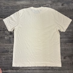 Tenore Woven 100% Cotton Tee Mens XL Cream Velvet Logo Short Sleeve
