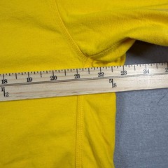 Adidas T-Shirt Mens Large Yellow 3-Stripe Performance Athletic Gym Sportswear