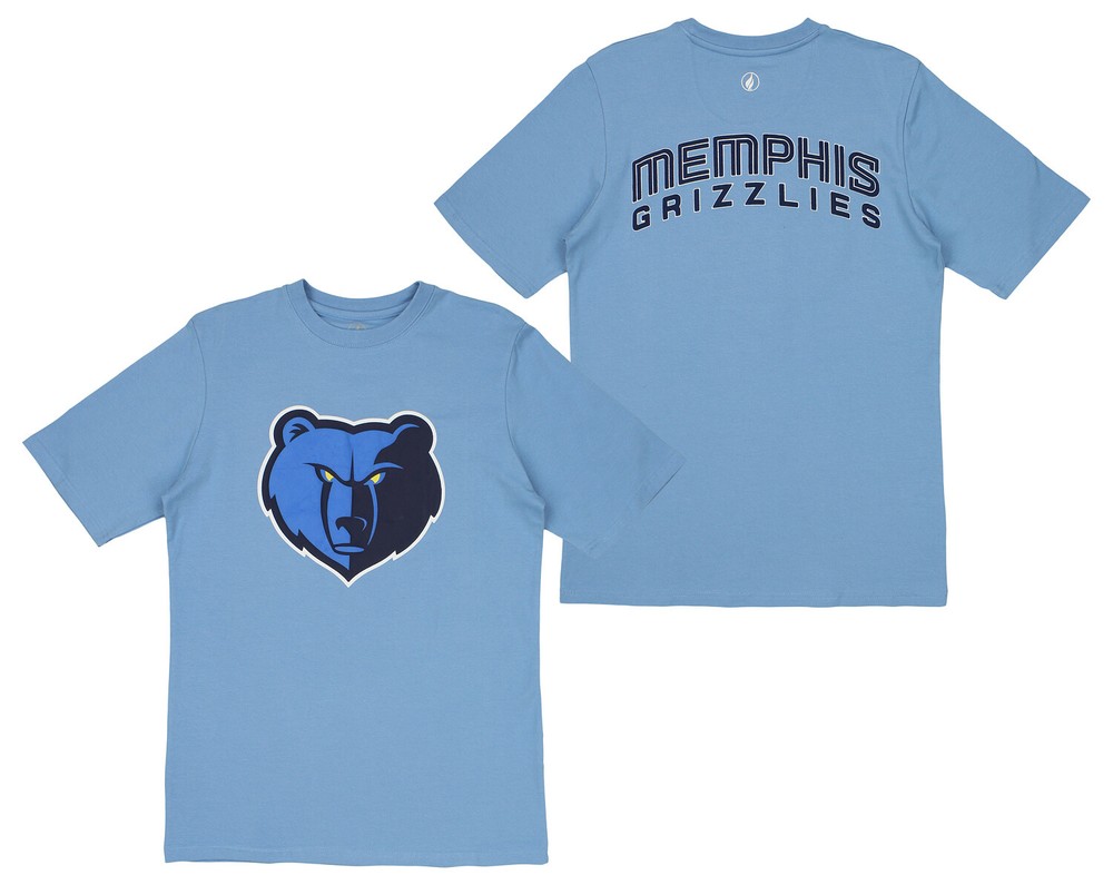 FISLL NBA Men’s Memphis Grizzlies Team Color, Name and Logo Premium T-Shirt