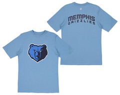 FISLL NBA Men’s Memphis Grizzlies Team Color, Name and Logo Premium T-Shirt