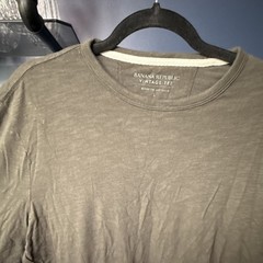 Banana Republic Vintage Tee Men’s Gray Solid Long Sleeve Crew Neck T-Shirt L