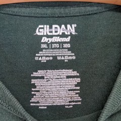 Gildan Mens Co-Alliance Logo T-Shirt Green 3XL Crew Neck Polycotton Dry Blend
