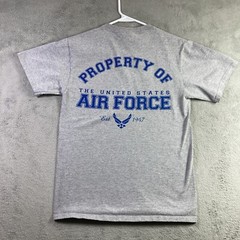 United States Air Force Shirt Adult Small Gray Blue Graphic Tee Double Sided