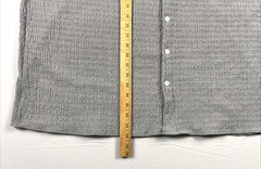 Men’s 4XL Gray Textured Fabric Shorts Sleeve T-shirt Soft Corrugated Stretch