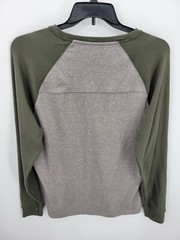 Normal Brand Shirt Mens Large Green Gray Raglan Sleeve Casual Outdoor Cotton