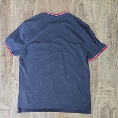Ben Sherman Shirt Mens Large Navy Blue Pocket Tee Contrast Trim Stretch Casual