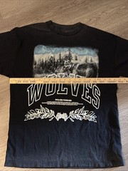 Vintage Darc Sport Wolves Club Graphic T-Shirt Black With Wolf Logo