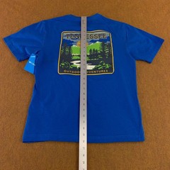 Columbia Mens Small Blue Serene Graphic Short Sleeve Crew Neck Tee NWT *Flaw