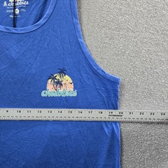 Chubbies Men Tank Top MEDIUM Blue Graphic Wave Palm The Giant NWT