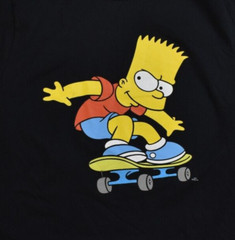 The Simpsons Mens Bart Simpson Skateboarding Funny Cartoon Shirt New M, L, XL