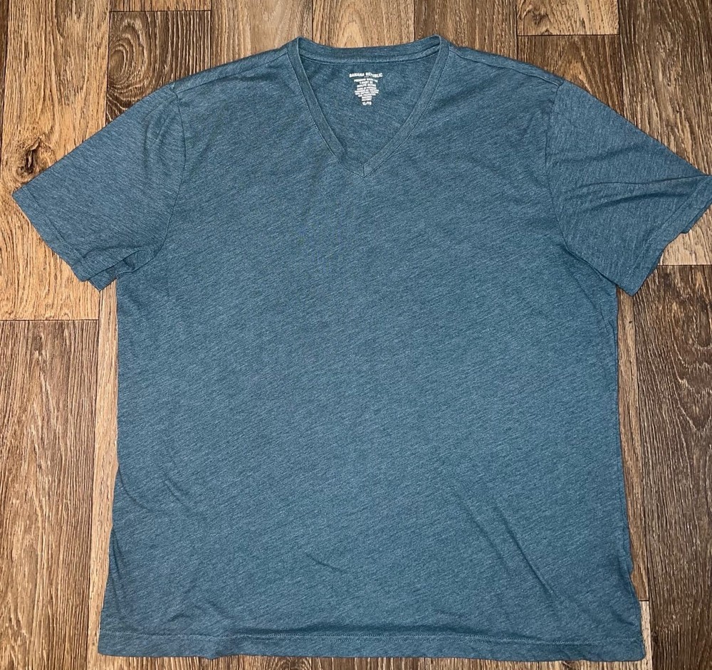 Banana Republic Women Vee Short Sleeve V Neck Premium Wash T-Shirt XL