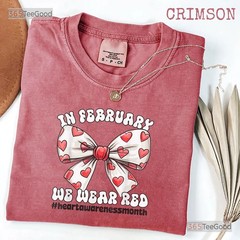 Heart Awareness Month T-Shirt In February We Wear Red Heart Disease Tee
