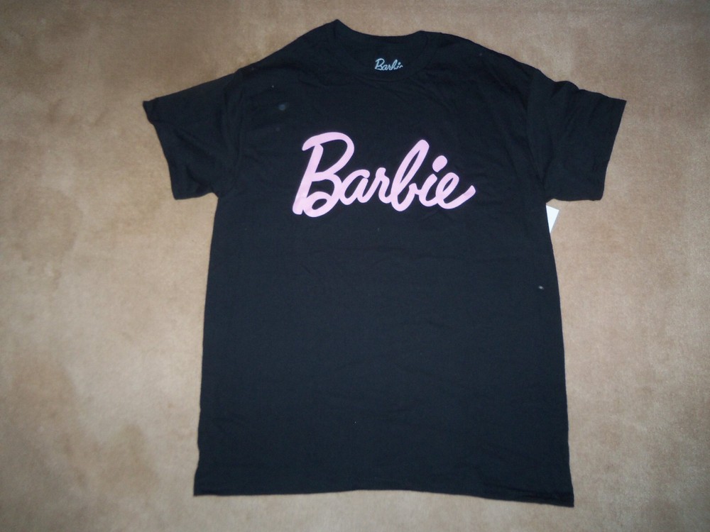 NEW, Barbie Logo Graphic T-shirt Men X-LARGE Black Short Sleeve