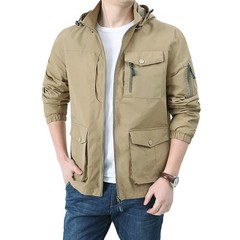 Men’s new multi pocket waterproof quick drying casual outdoor jacket