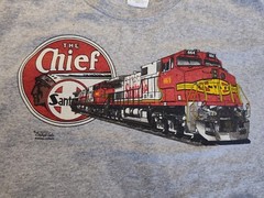 Vintage Sante Fe The Chief #664 Graphic Tee Shirt Grey Size XL Daylight Sales