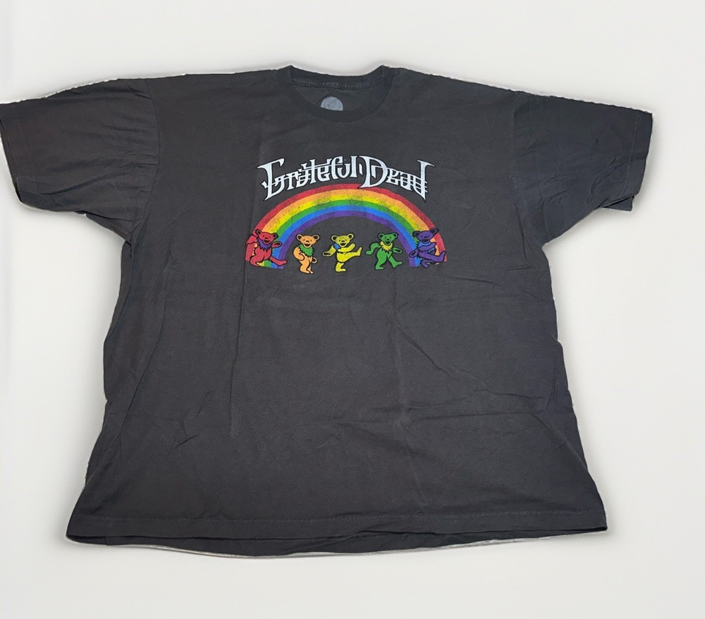 Grateful Dead T-Shirt Unisex 2XL 50-52 Dancing Bears Rainbow Graphic Tee Gray
