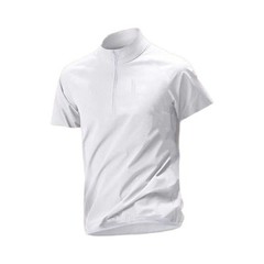 Men’s Polyester Spandex Short Sleeve Half-Zip Stand Collar Tee for Four Seasons