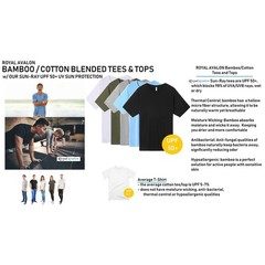 Royal Avalon Mens Bamboo Cotton Blend Crewneck T-Shirt Light Blue Large