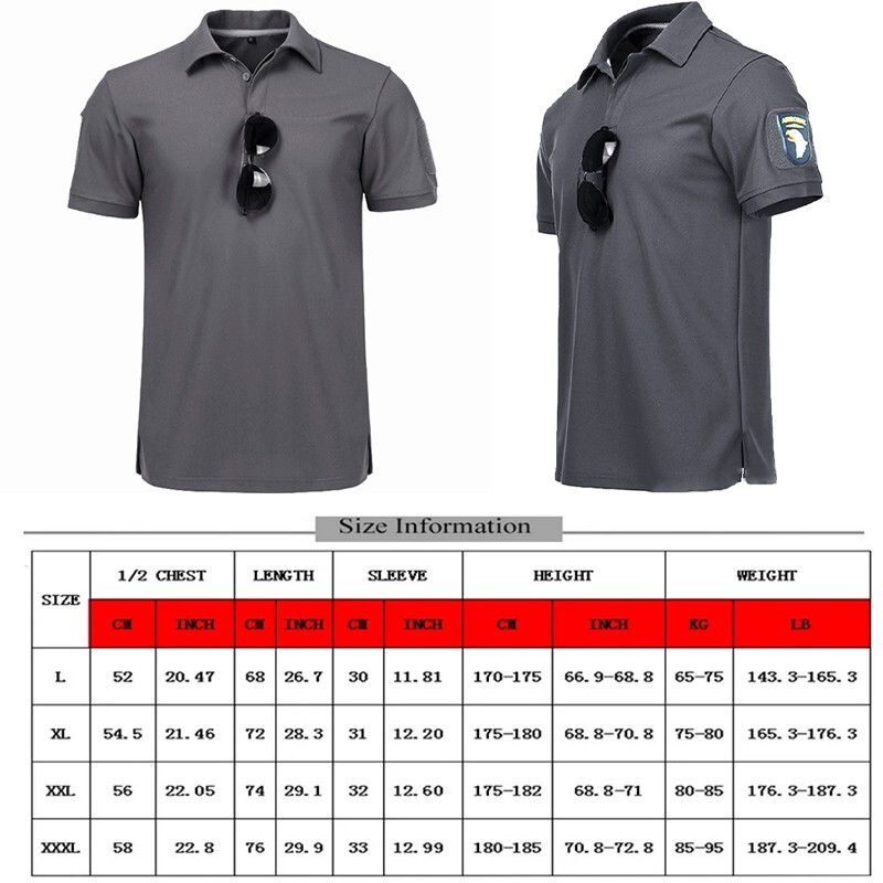 Mens Short Sleeve Tactical Polo Shirts Quick Dry Team Combat Work Casual Golf T