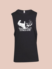 UNISEX MEN WOMENS TEE SLEEVELESS TSHIRT FITNESS GYM EXERCISE MUSCLES WORKOUT