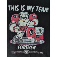 Delta Pro Weight Georgia Bulldogs Mens XL Black Graphic T-Shirt UGA Team Forever