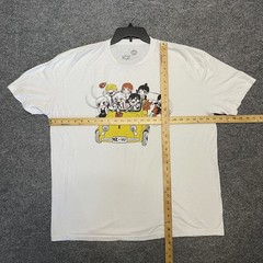 KZ Urban Shop Chainsaw Man Chibi Graphic White T-Shirt 2XL Machine Washable Anim