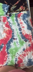 Unisex Adults L Multicolor Tie-Dye Cotton Knit Crew Neck Short Sleeve T-Shirt