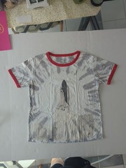 Retro Space Shuttle Tshirt Mighty Fine Brand Tie Dye Effect Men’s Size Large