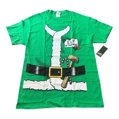Fruit of the Loom Elf In Training Size Med T Shirt Cotton Green NWT Christmas