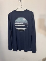 Hang Ten Men’s Long Sleeve Sun Tee UPF 50+ Blue Size L NWT