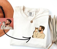 Personalized Cat Dad Shirt Custom Photo Gift for Pet Lovers