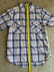 Tellason Made in USA Plaid Western Shirt Men’s Medium 100% Cotton Short Sleeve