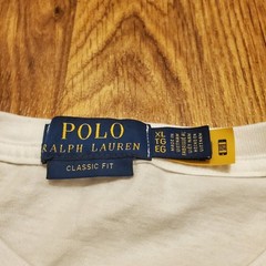Polo Ralph Lauren Shirt Men XL White Polo Bear RLTC Classic Fit Pocket Graphic