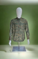 Men’s Italian Fashion Long Sleeves Buttom-Up Metallic Green Olive Bronze Shirt