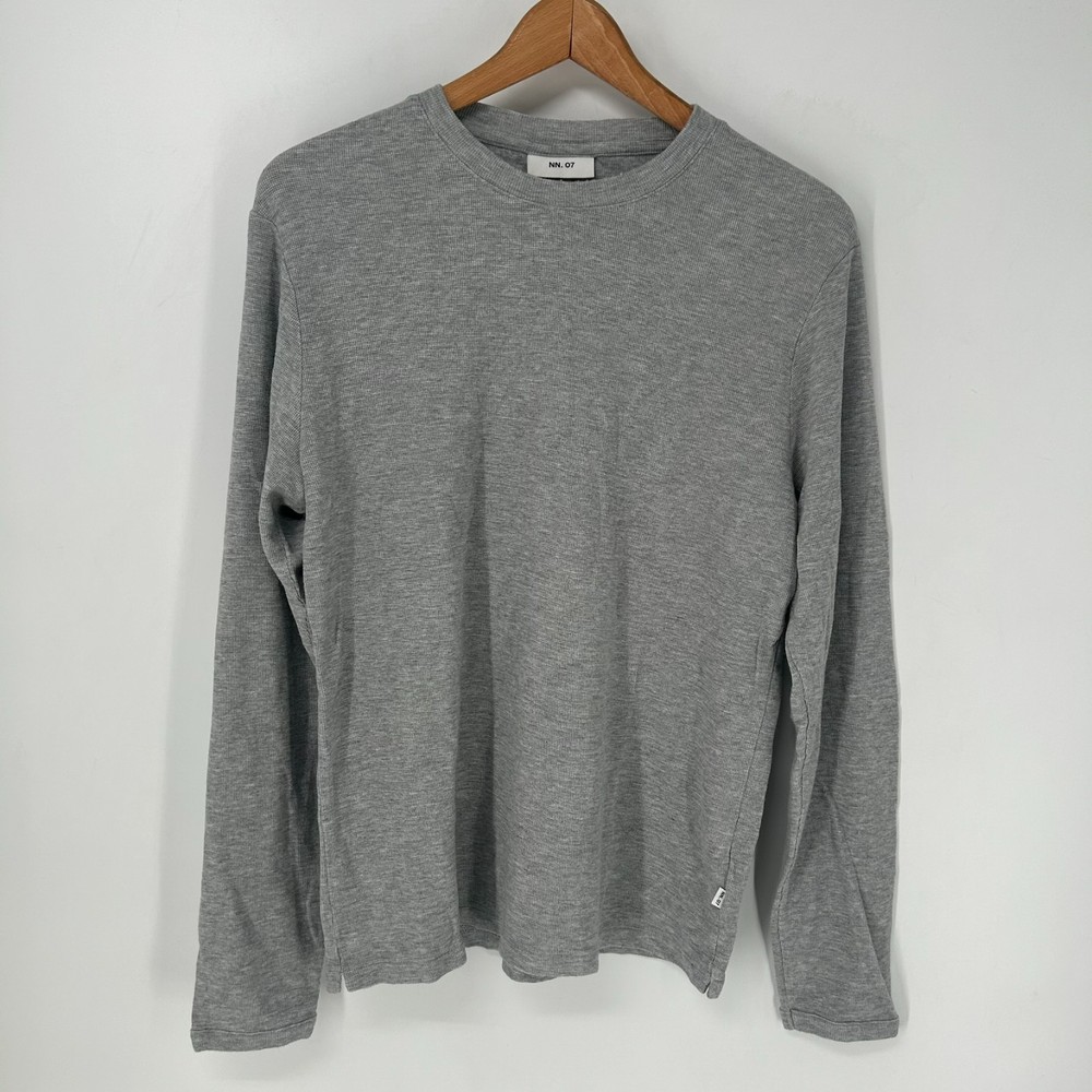 NN07 Shirt Mens Medium Gray Thermal Long Sleeve Crew Neck