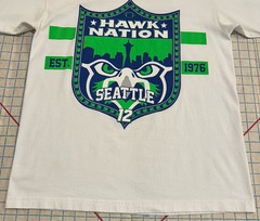 Shaka Wear Super Max Heavy T-Shirt Large Seattle Seahawks White