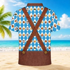 Mens Oktoberfest Lederhosen Polo German Bavarian Beer Costume Prost Shirt(S-5XL)